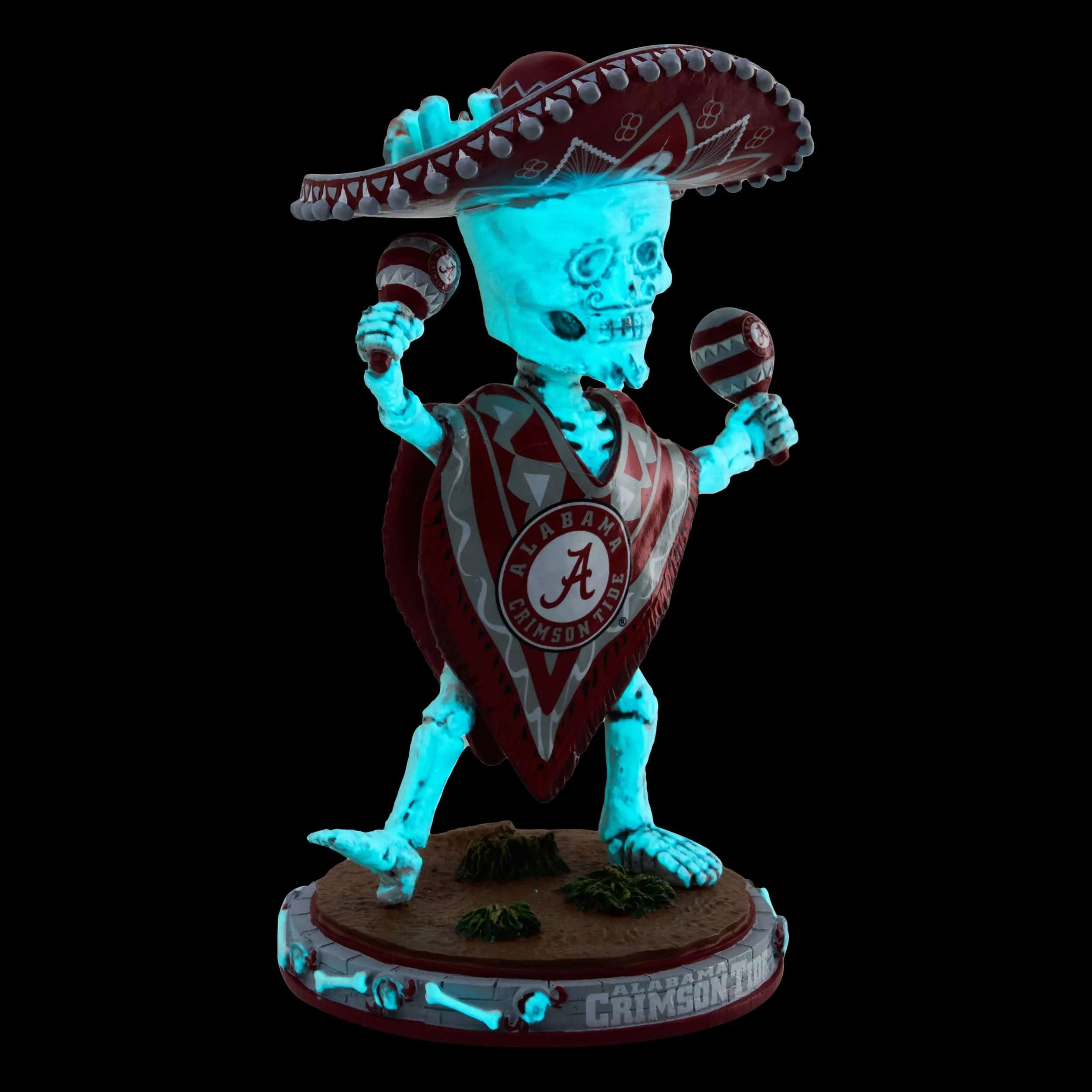 Alabama Crimson Tide Calavera Glow in the Dark Bobblehead