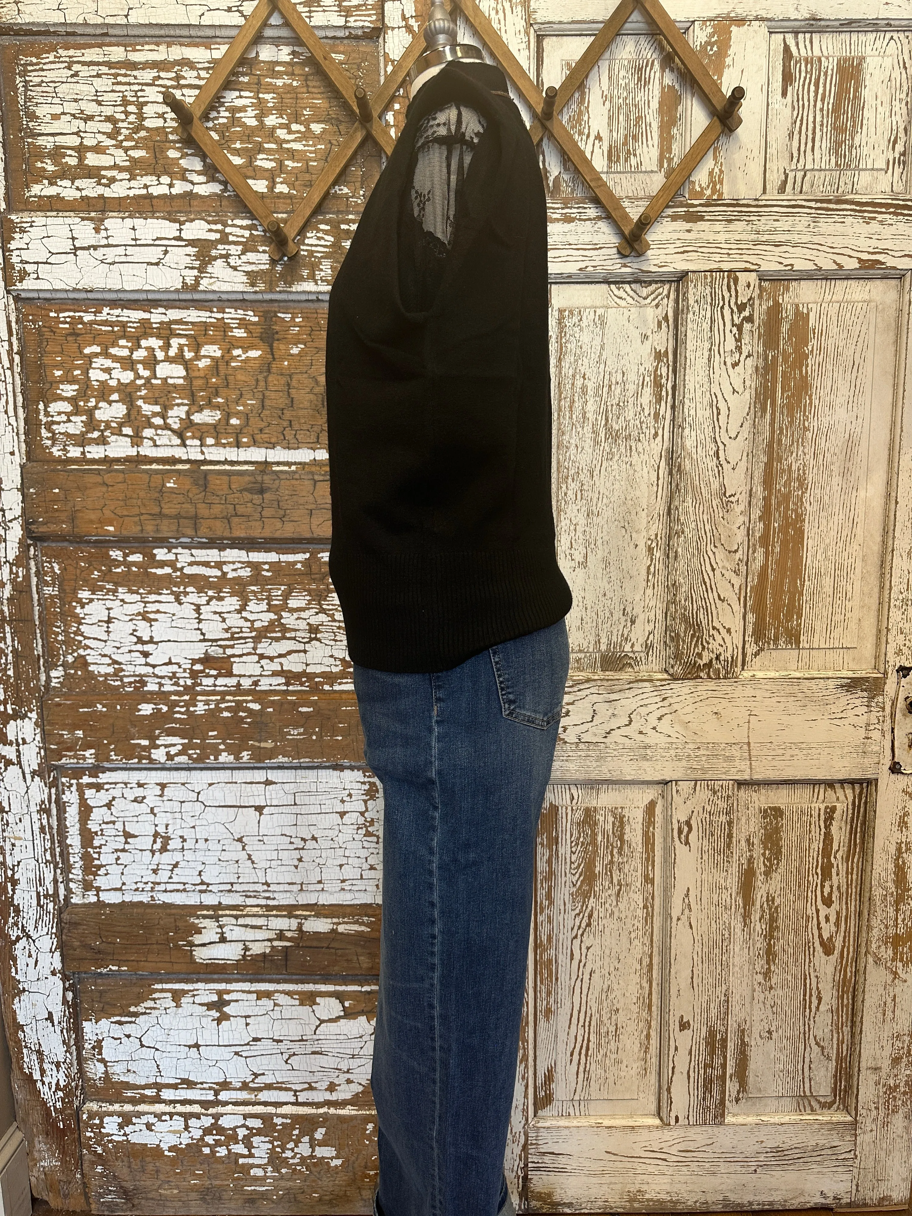Black Mock Neck Sweater Vest