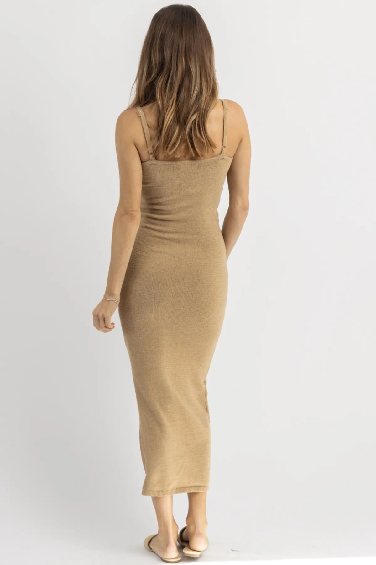 CABO TAUPE KNIT MIDI DRESS
