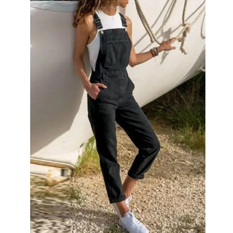 Casual Jeans Denim Overalls 2023 New Minimalist Womens Rompers Loose Overalls Women's Denim Jumpsuit Summer Fashion Jumpsuit 903