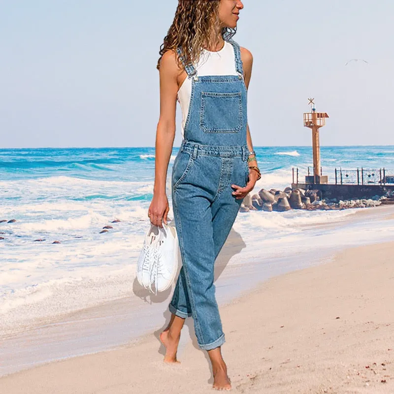 Casual Jeans Denim Overalls 2023 New Minimalist Womens Rompers Loose Overalls Women's Denim Jumpsuit Summer Fashion Jumpsuit 903