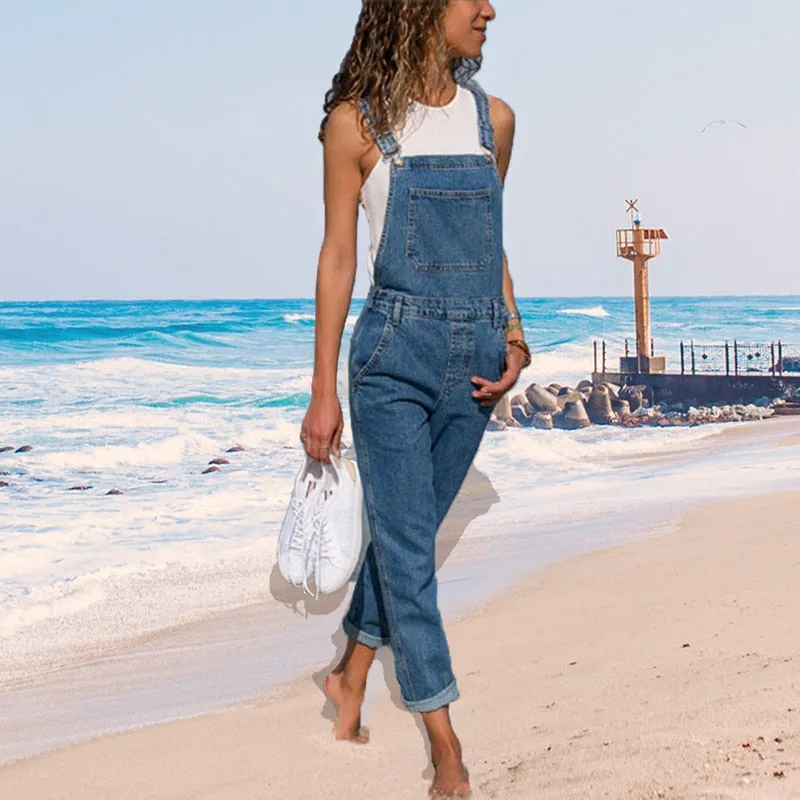 Casual Jeans Denim Overalls 2023 New Minimalist Womens Rompers Loose Overalls Women's Denim Jumpsuit Summer Fashion Jumpsuit 903