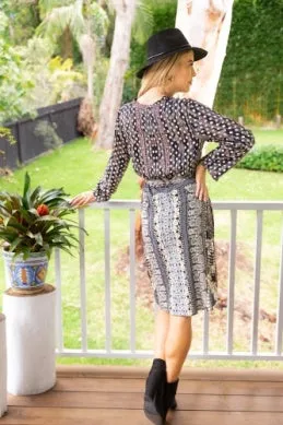 Cienna - Bailie Long Dress with Tie Belt