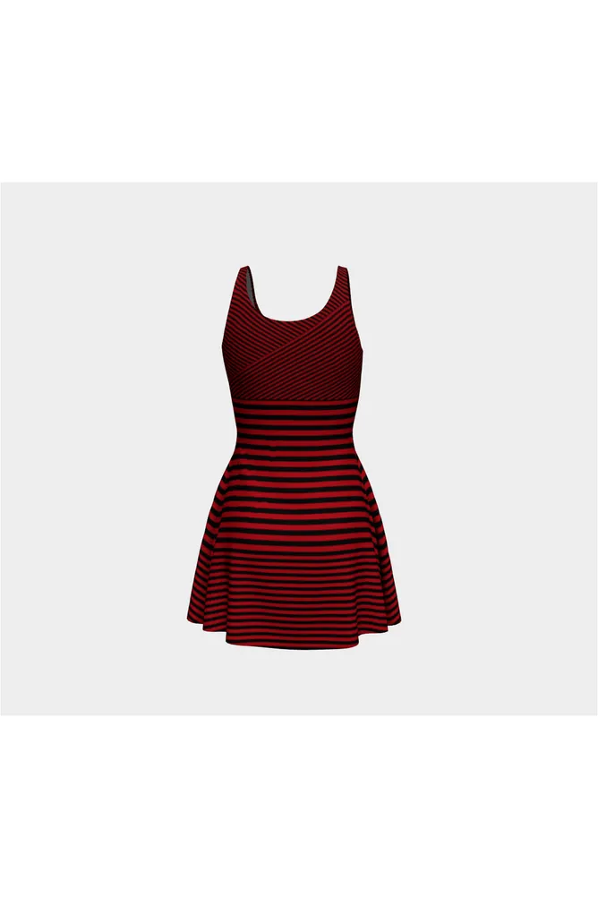 Crimson Wrap Flare Dress