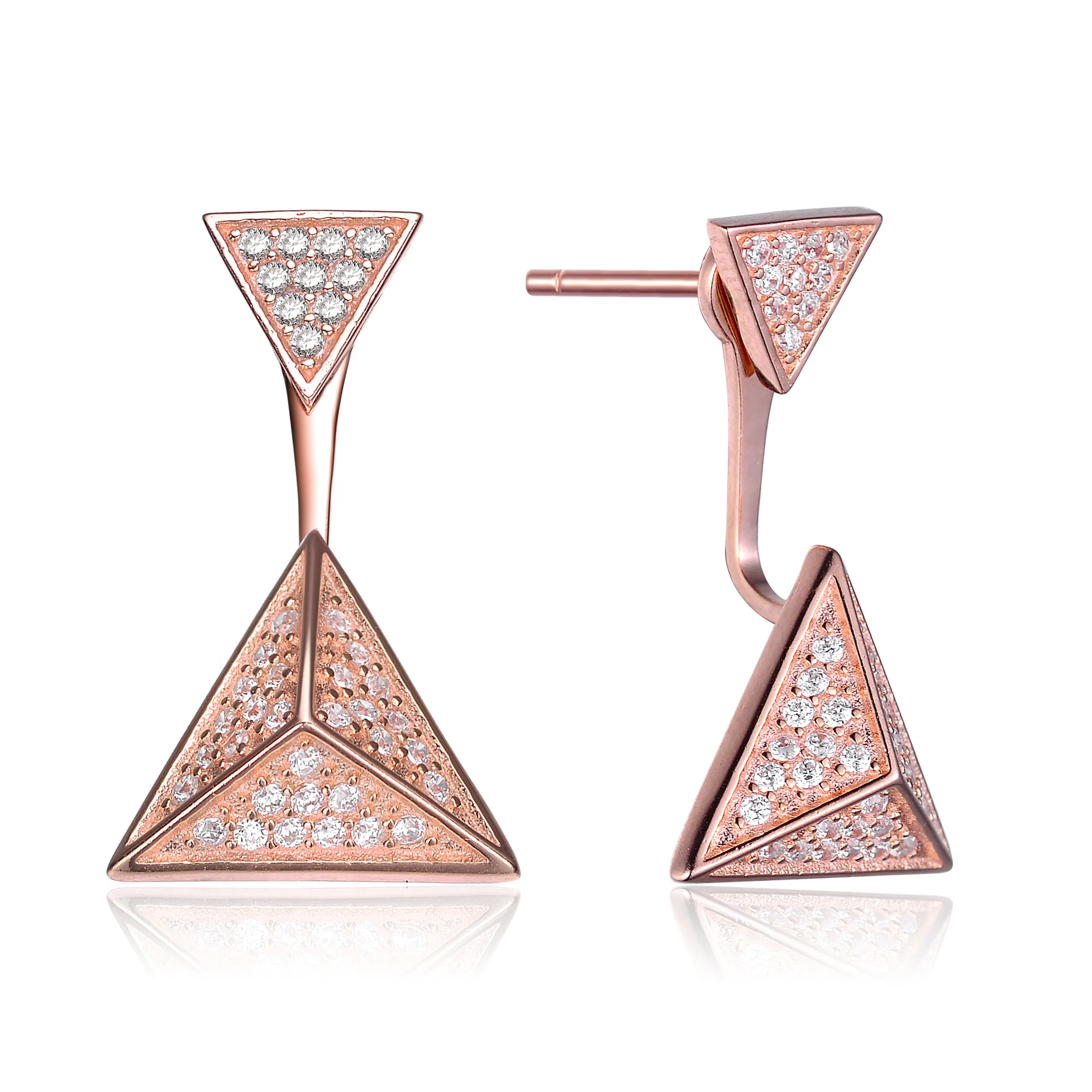 Elise Multiple Triangle Jacket Earrings