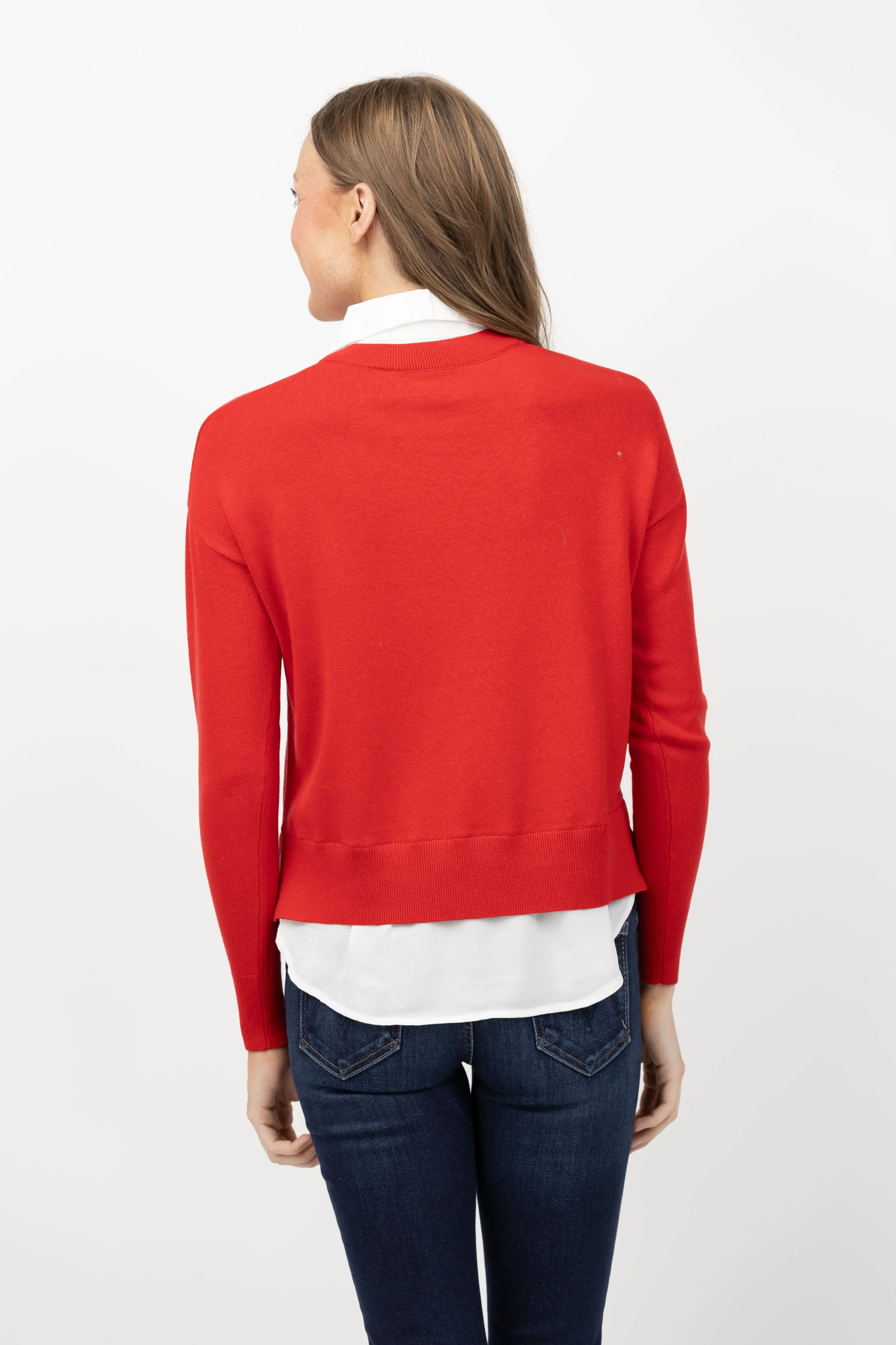Elliott Lauren Double Layer Sweater in Red