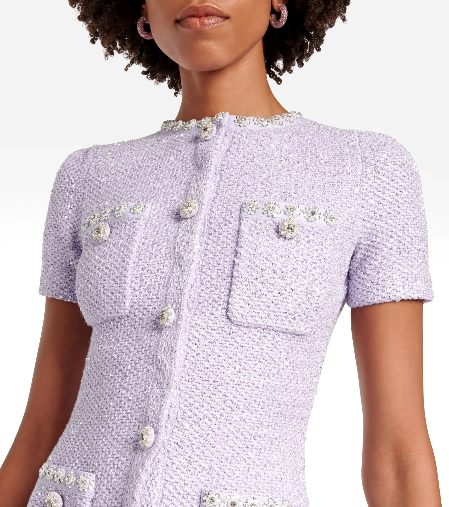 Embellished Knit Mini Dress