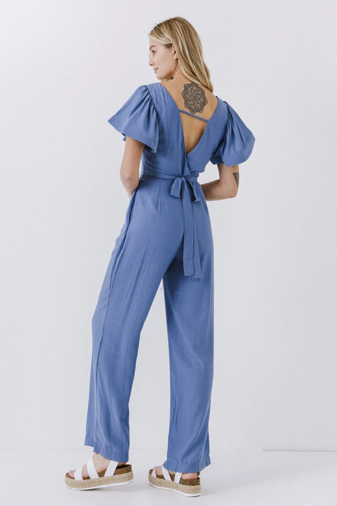 Endless Rose - Flounce Sleeve Jumpsuit