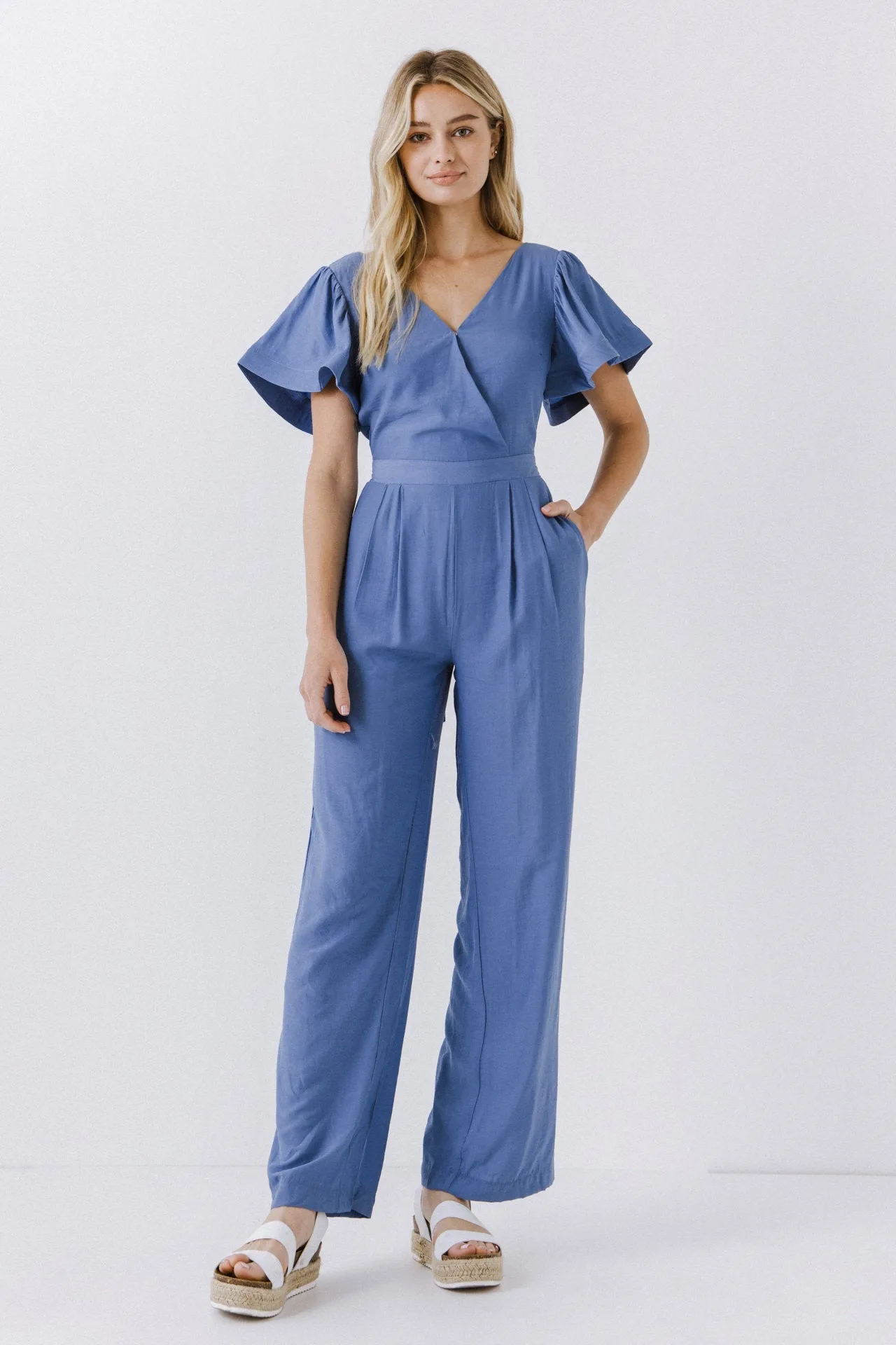 Endless Rose - Flounce Sleeve Jumpsuit