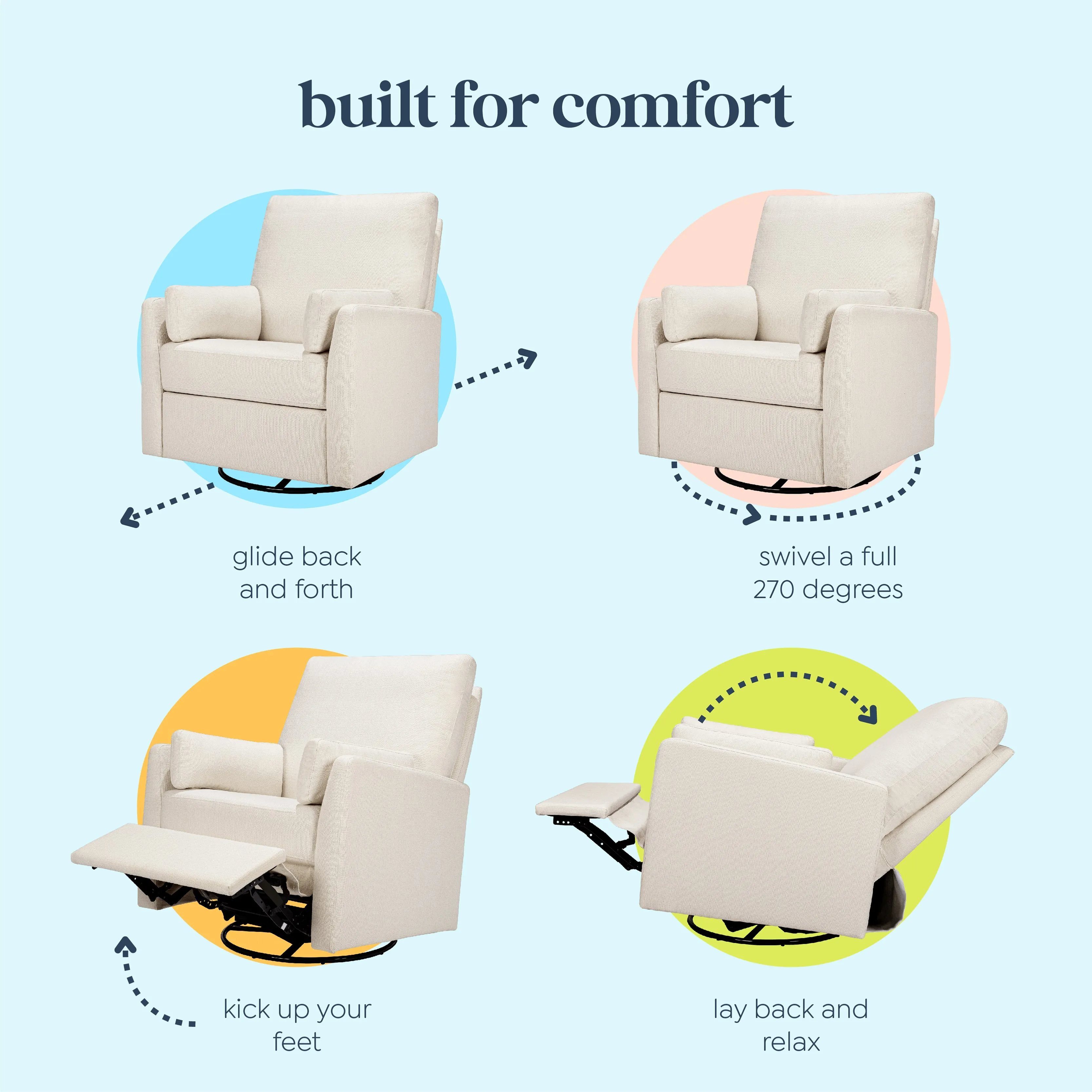 Ethan Recliner and Swivel Glider in Water Repellent & Stain Resistant Fabric