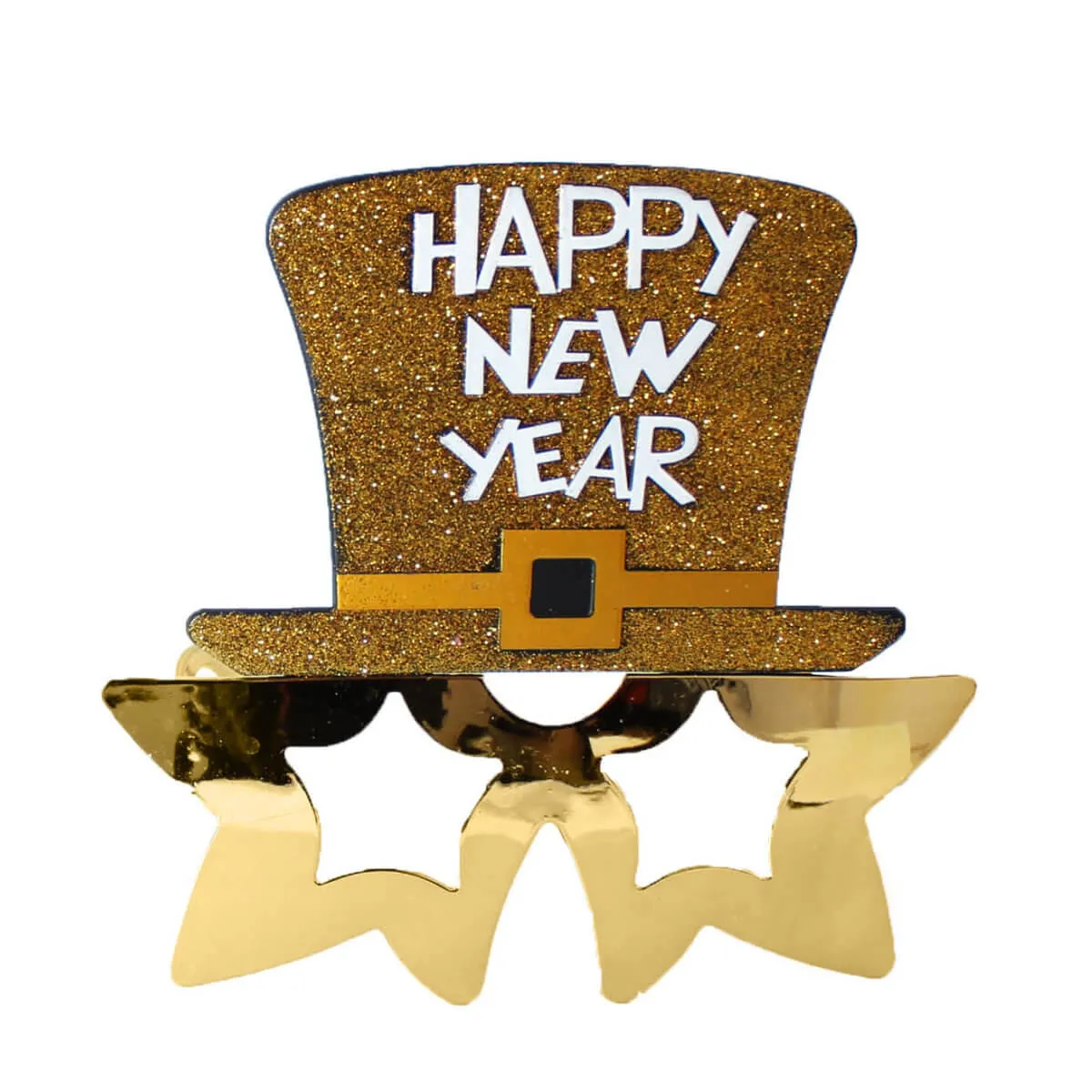 Happy New Year Top Hat Star Glasses - Gold or Silver