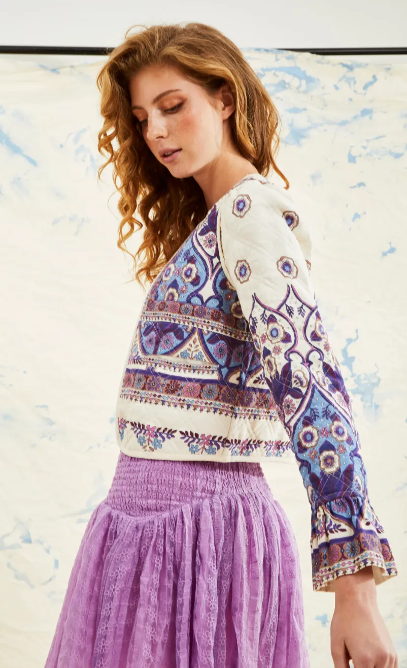 JAELYN JACKET - DELILAH BORDER PRINT