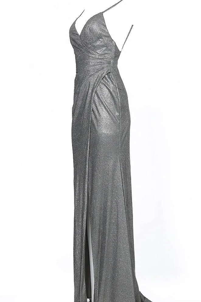 Jovani JVN67102 size 0 Silver metallic Iridescent Shimmer prom dress evening gown