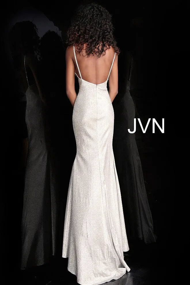 Jovani JVN67102 size 0 Silver metallic Iridescent Shimmer prom dress evening gown