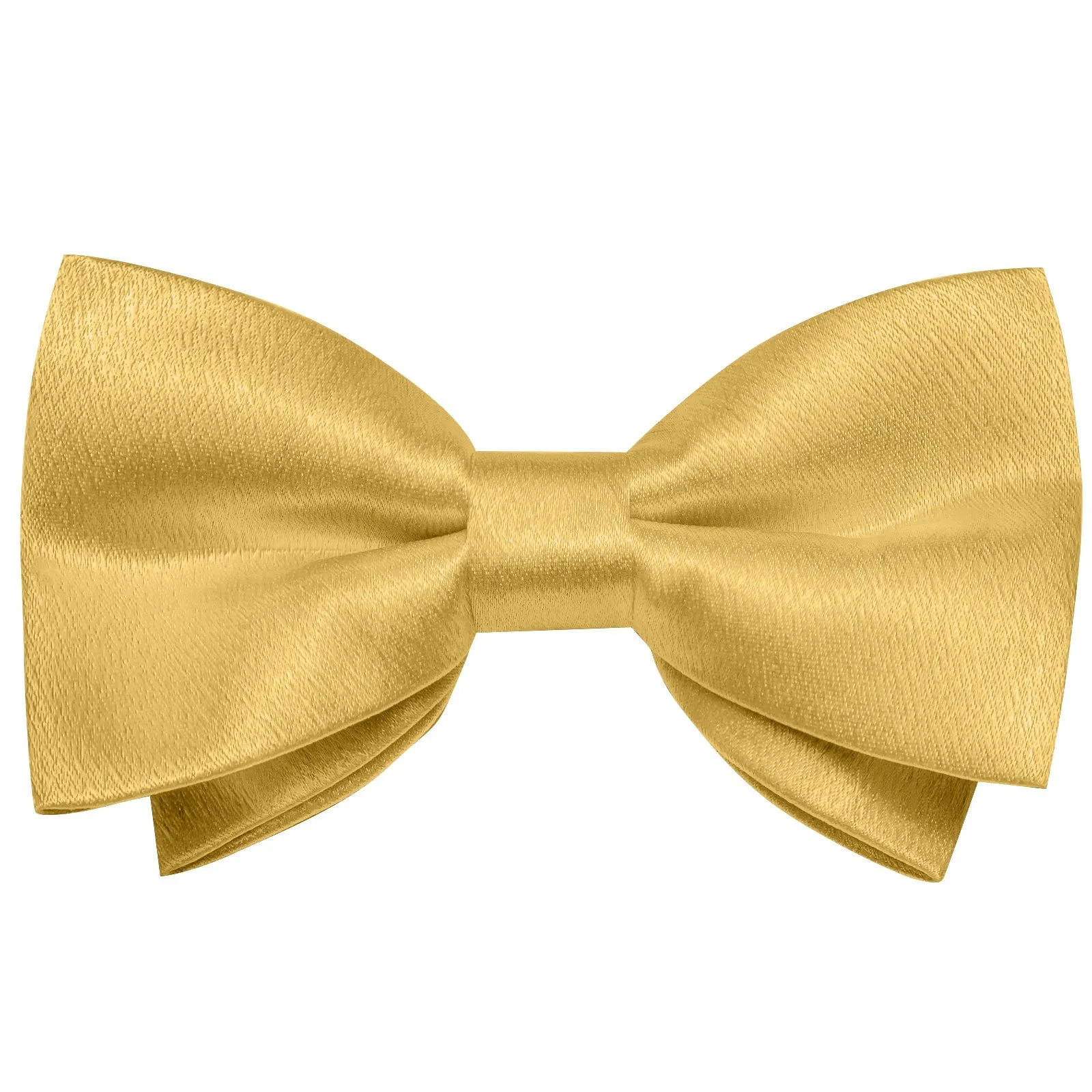 Light Yellow Solid Shining Silk Men Vest Necktie Bow Tie Handkerchief Cufflinks Set