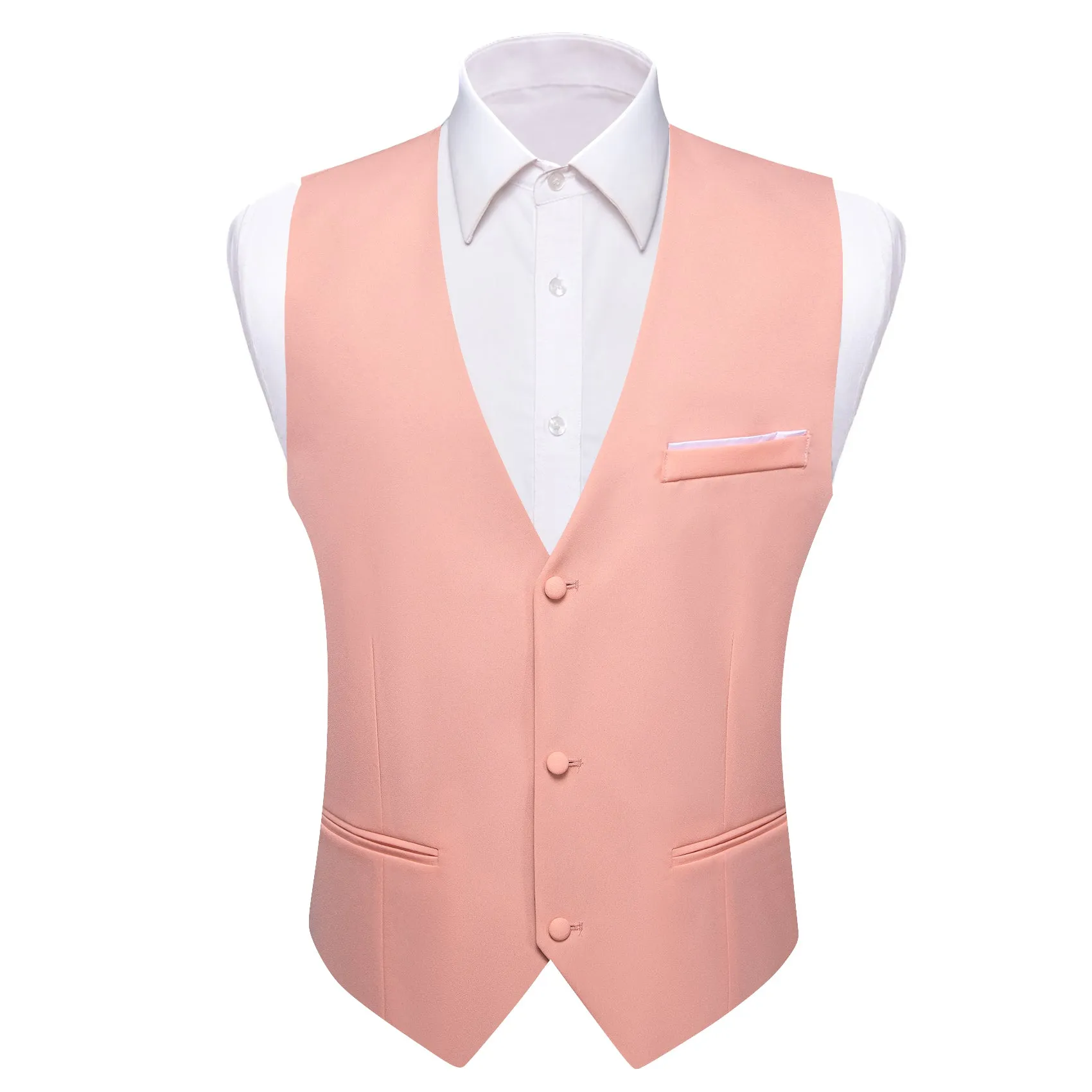 LightCoral Solid Silk Men's Vest Bow Tie Set Waistcoat Suit Set