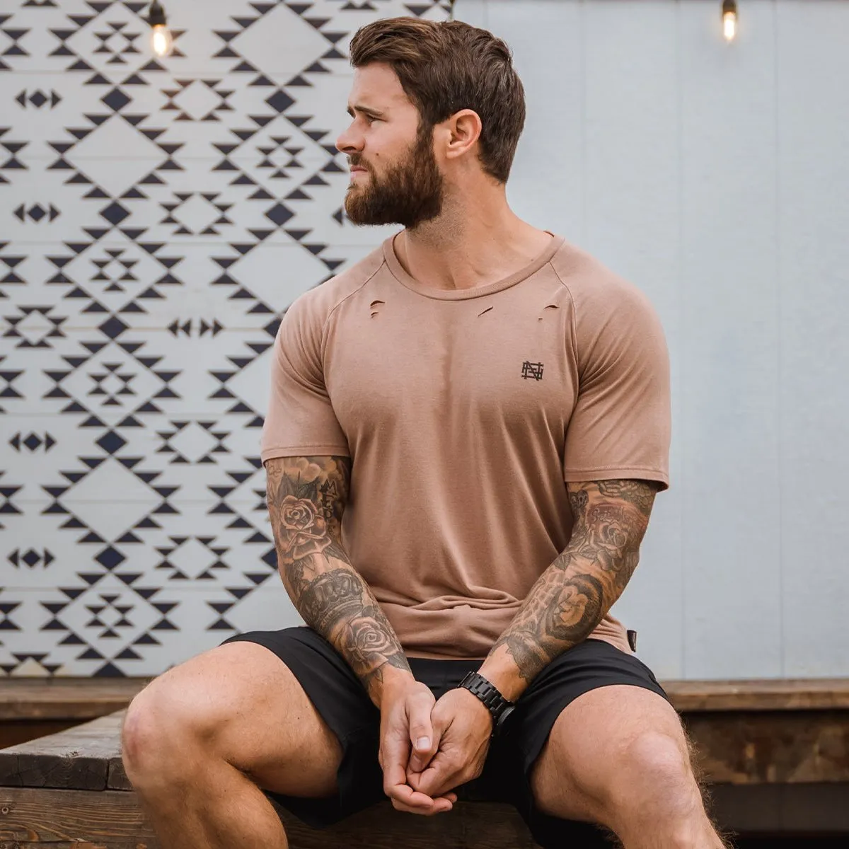 MOTO DISTRESSED TEE - CEDAR