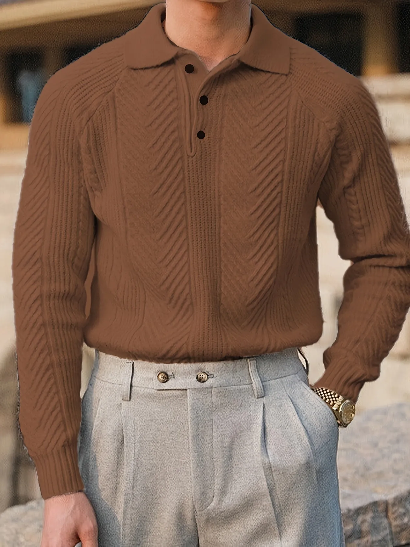 Noble Wear Cambridge Textured Knitted Polo