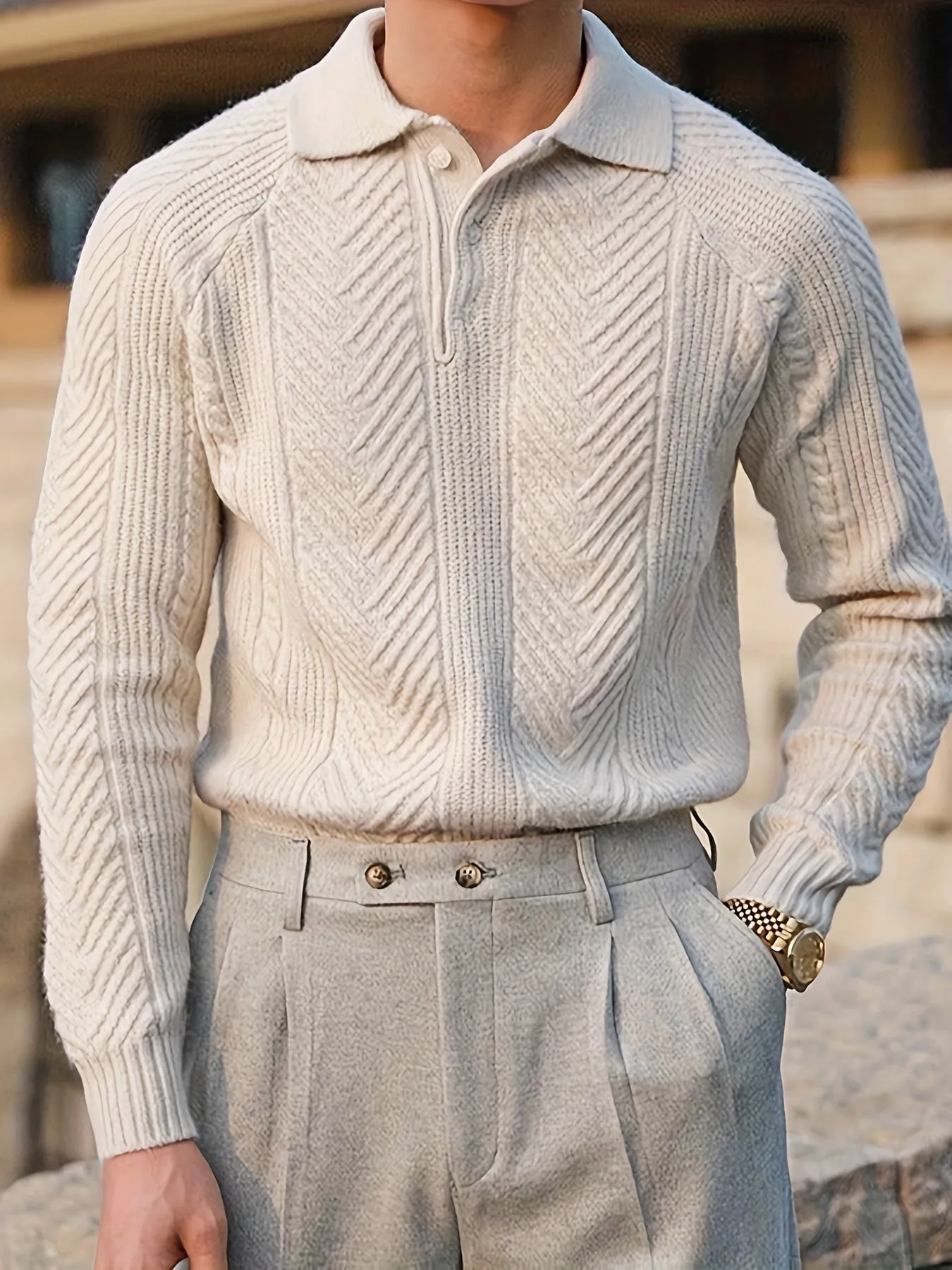 Noble Wear Cambridge Textured Knitted Polo