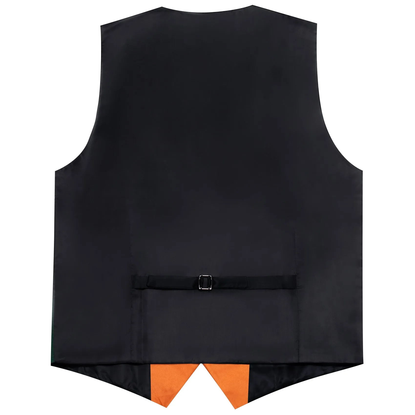 Orange Solid Jacquard Men's Collar Vest