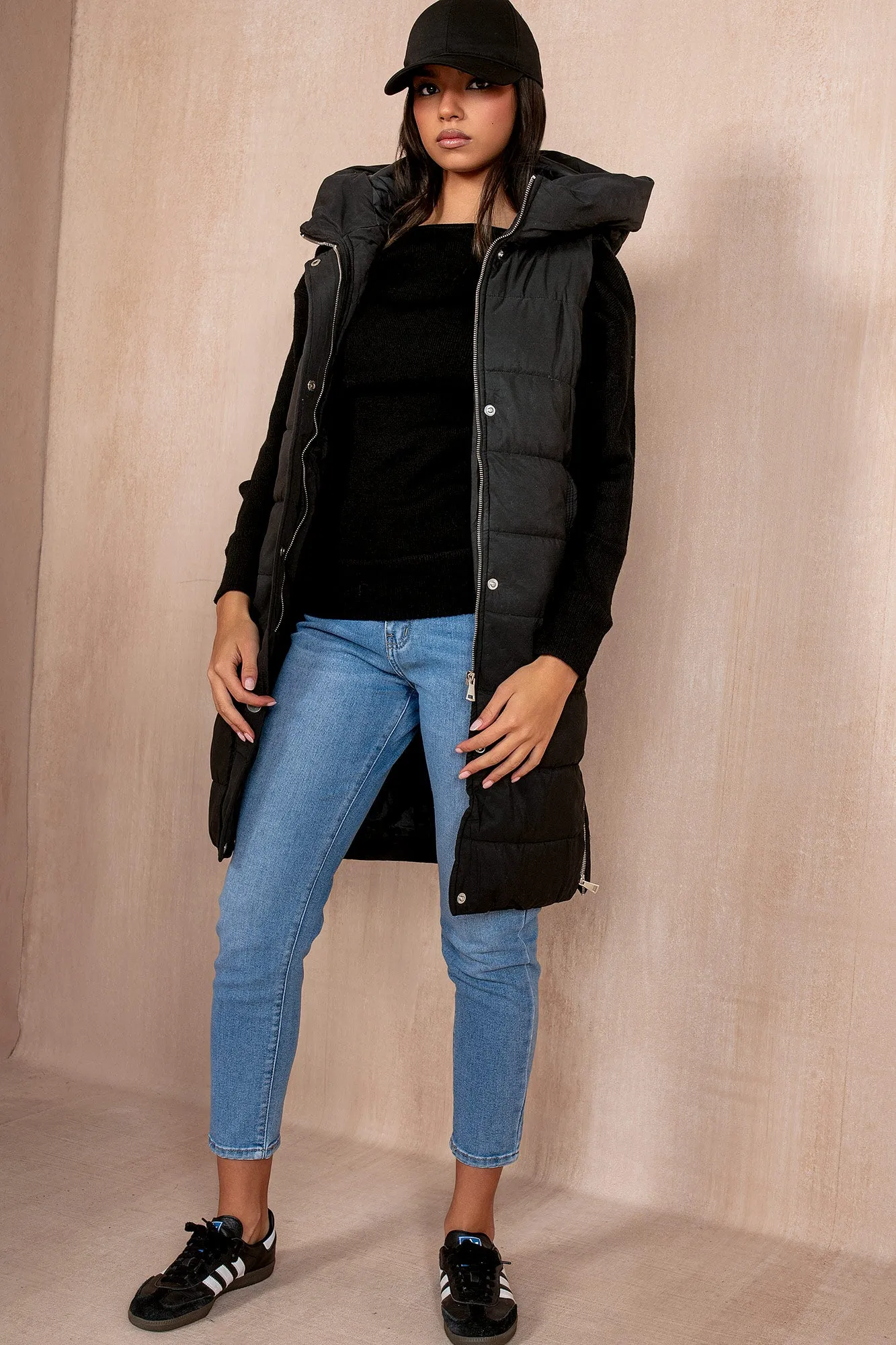 Pippa Black Oversized Longline Gilet