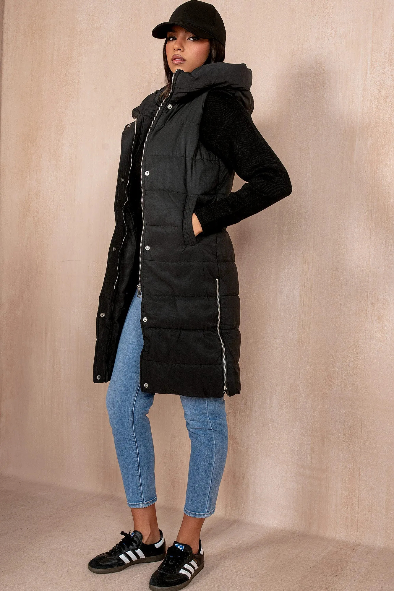 Pippa Black Oversized Longline Gilet