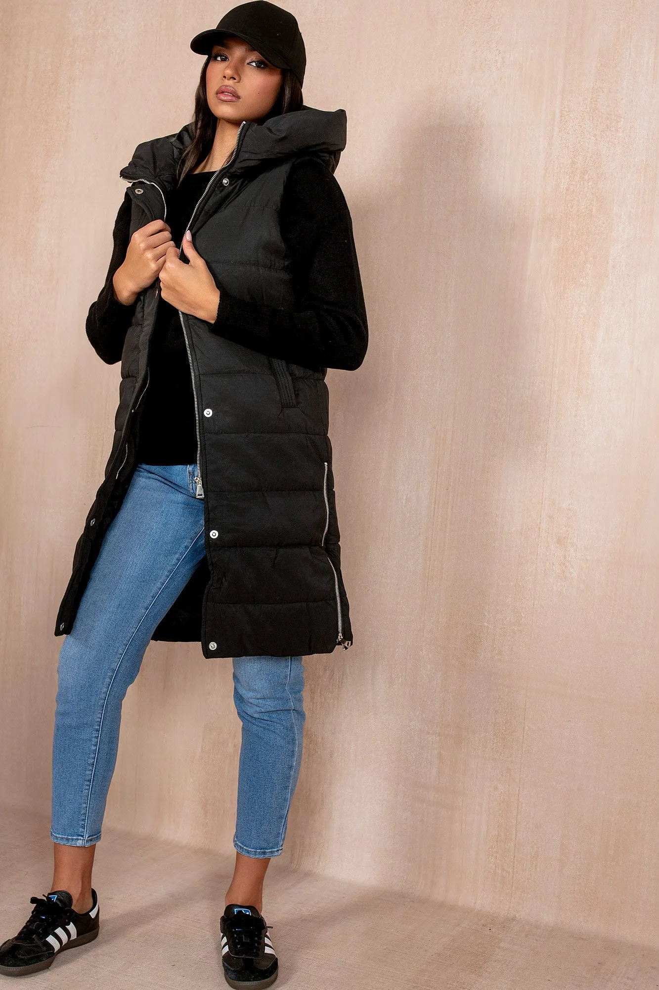 Pippa Black Oversized Longline Gilet
