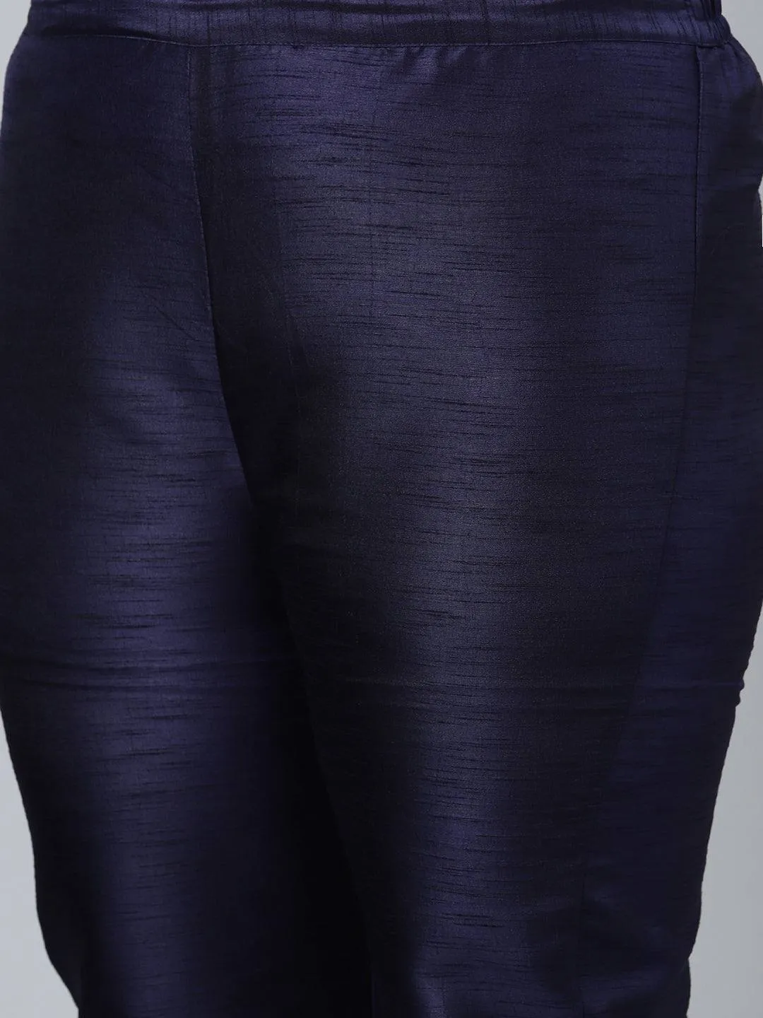 Poly Silk Blue A-Line Kurta Palazzo Set