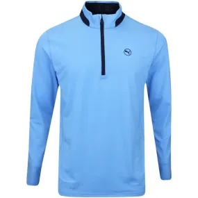 Puma Lightweight 1/4 Zip Golf Pullover - Regal Blue / Navy