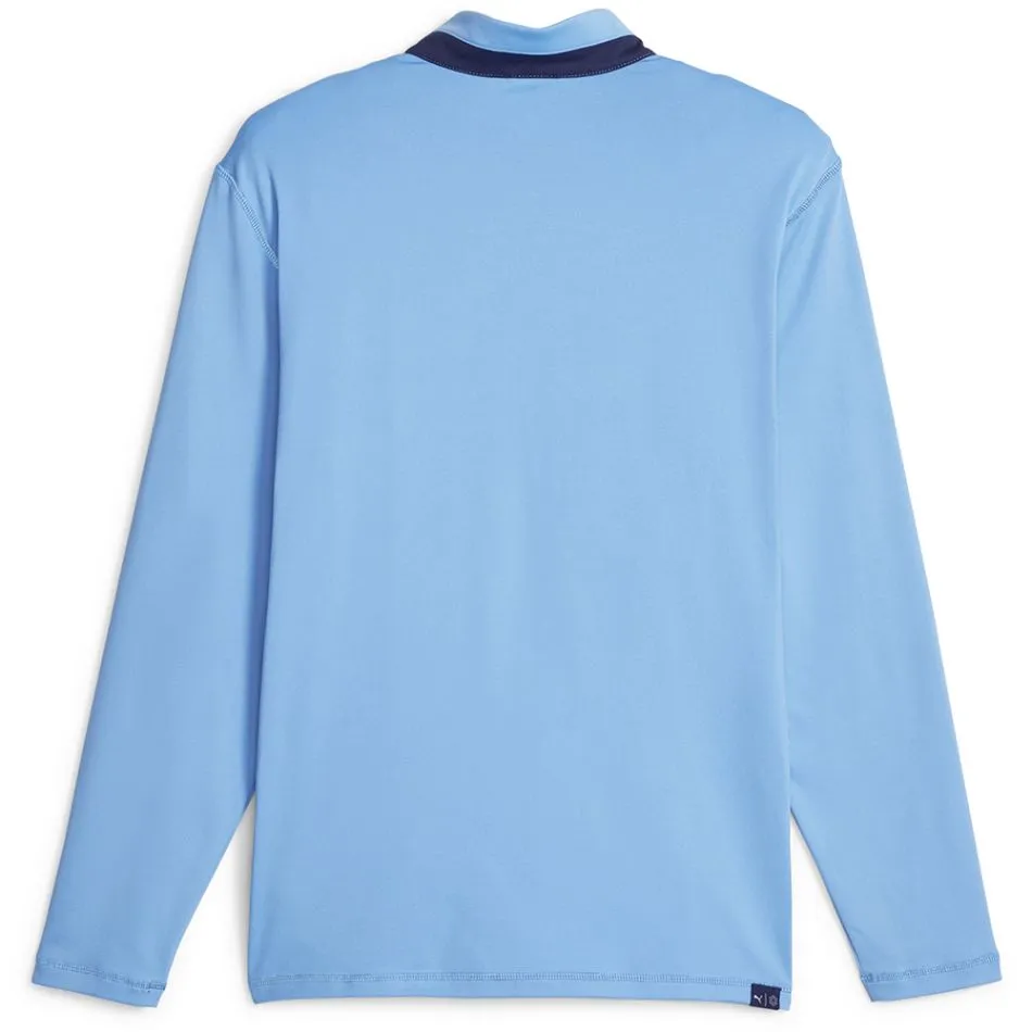Puma Lightweight 1/4 Zip Golf Pullover - Regal Blue / Navy