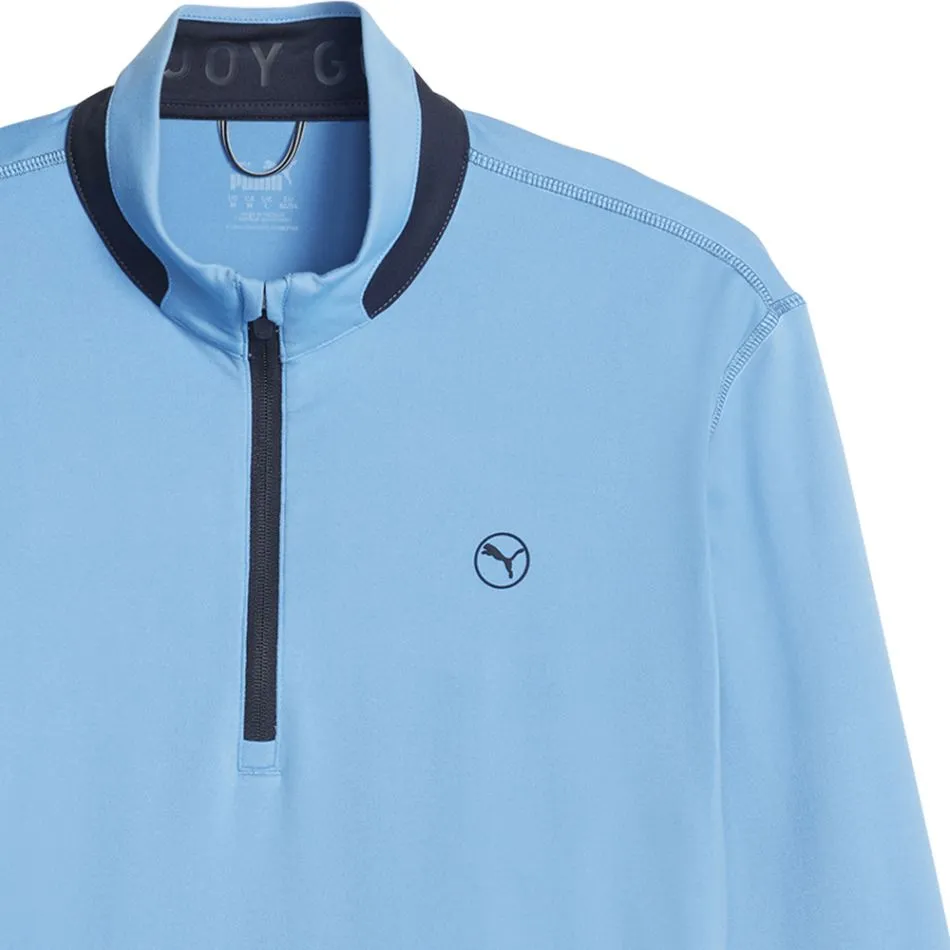Puma Lightweight 1/4 Zip Golf Pullover - Regal Blue / Navy