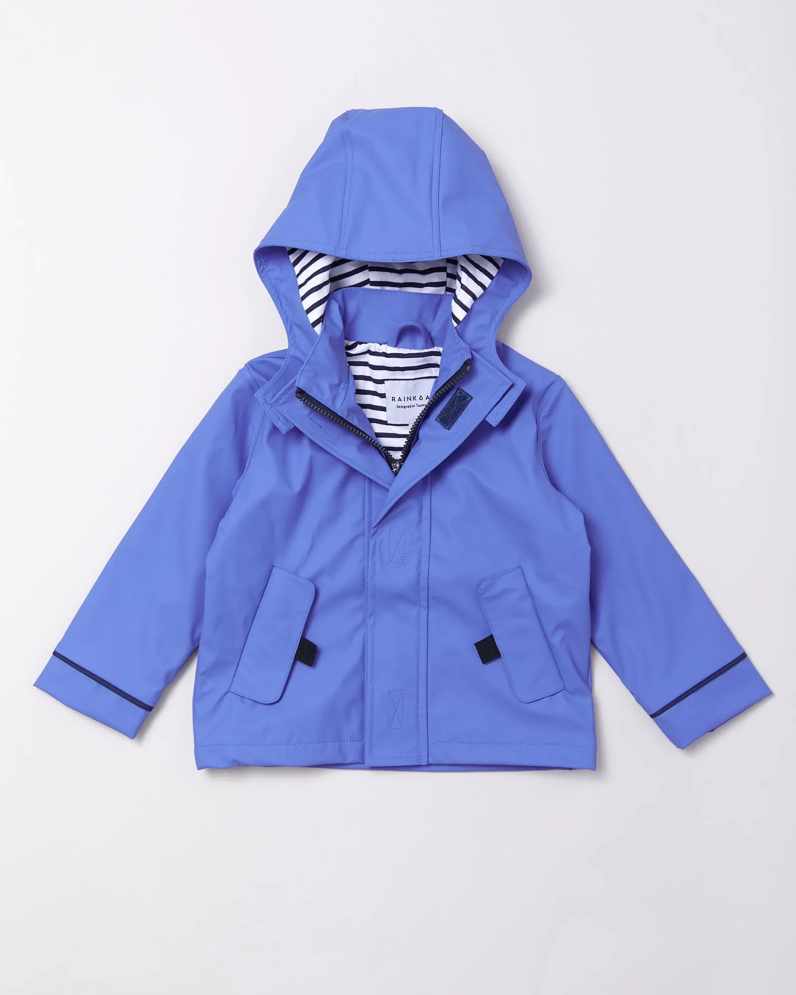 Rainkoat - Stripy Sailor Jacket Ocean Blue