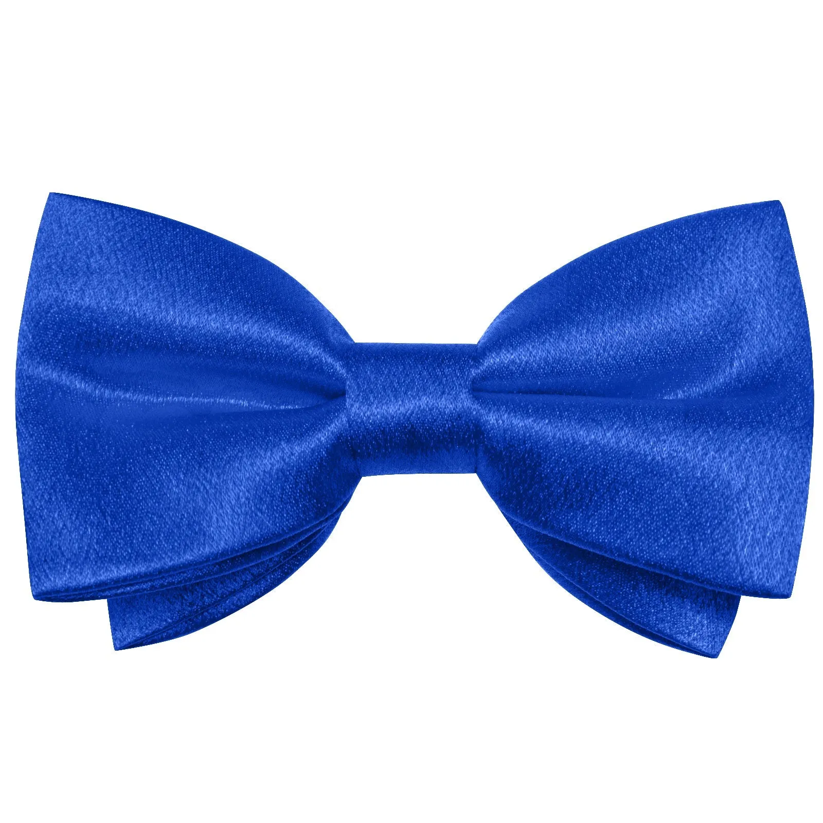 Royal Blue Solid Shining Silk Men Vest Necktie Bow Tie Handkerchief Cufflinks Set