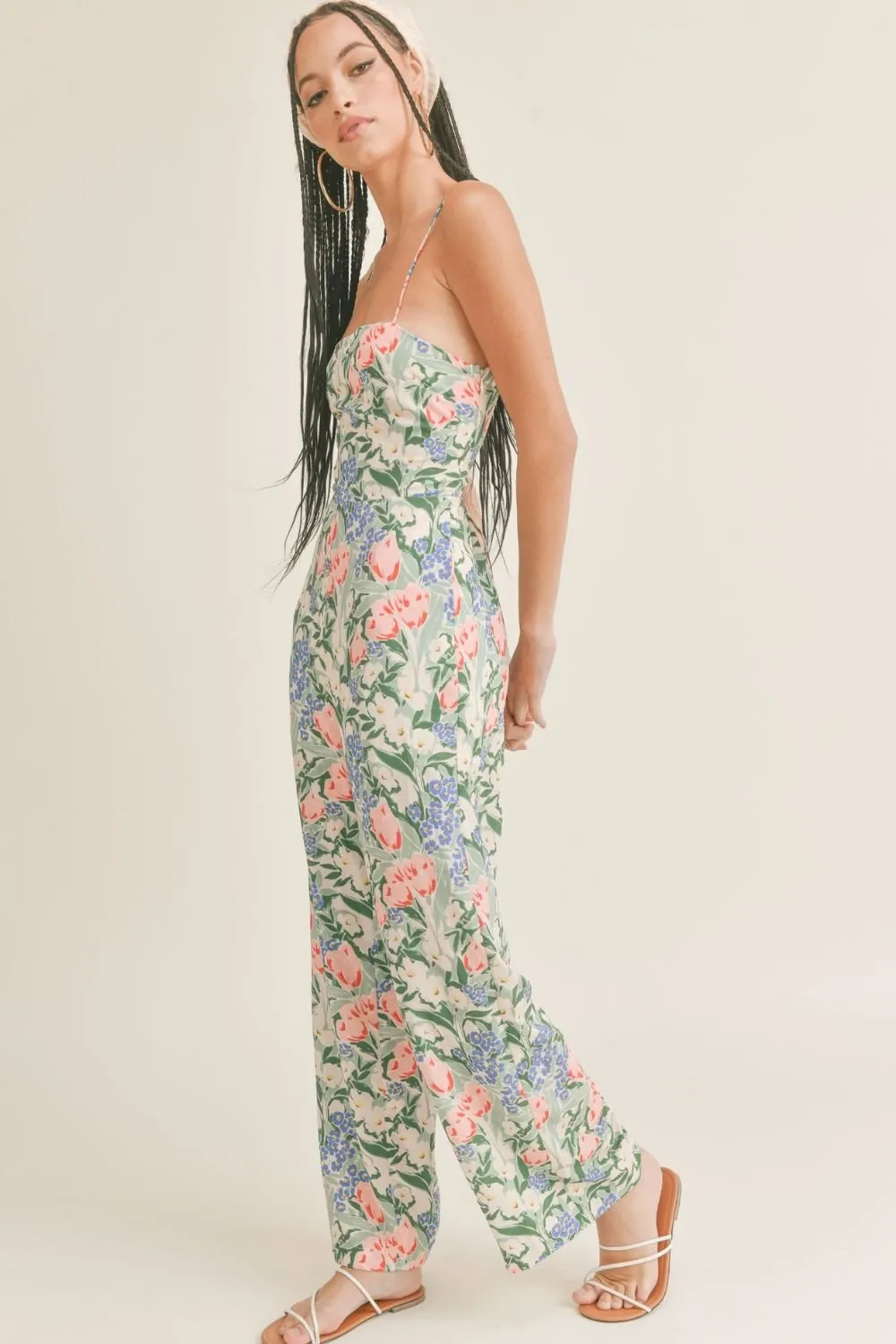 Sage The Label | Women's Floral Jumpsuit | Green Multi