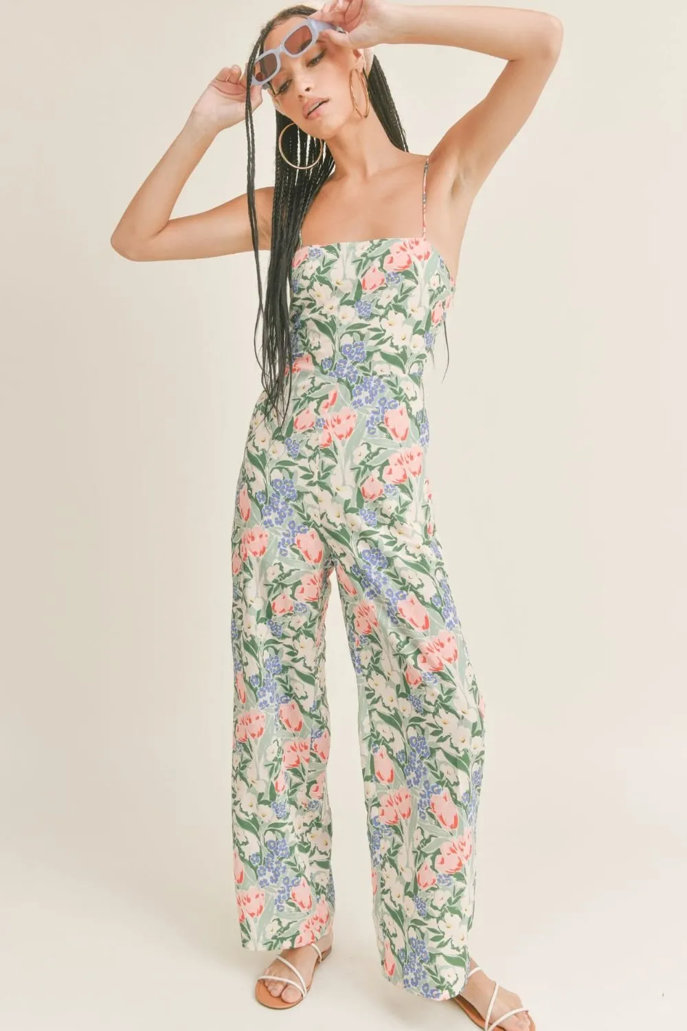 Sage The Label | Women's Floral Jumpsuit | Green Multi