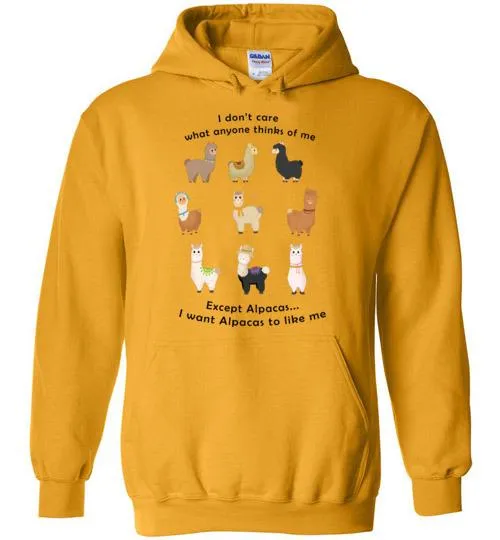 t-shirt: I Want Alpacas to Like Me Gildan Heavy Blend Hoodie