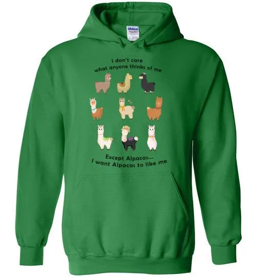 t-shirt: I Want Alpacas to Like Me Gildan Heavy Blend Hoodie