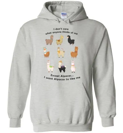 t-shirt: I Want Alpacas to Like Me Gildan Heavy Blend Hoodie