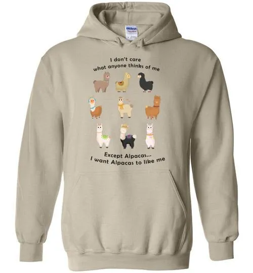 t-shirt: I Want Alpacas to Like Me Gildan Heavy Blend Hoodie