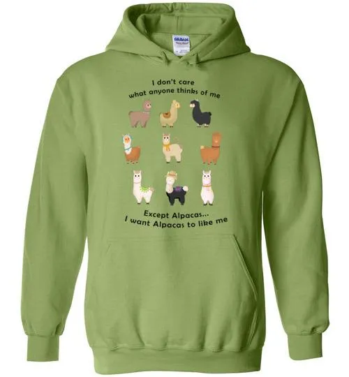t-shirt: I Want Alpacas to Like Me Gildan Heavy Blend Hoodie