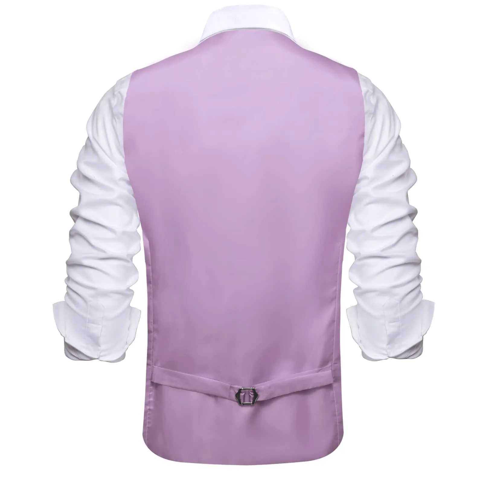 Ties2you Double Breasted Vest Lavender Purple Solid Mens Dress Vest Tie Bowtie Set 5PC