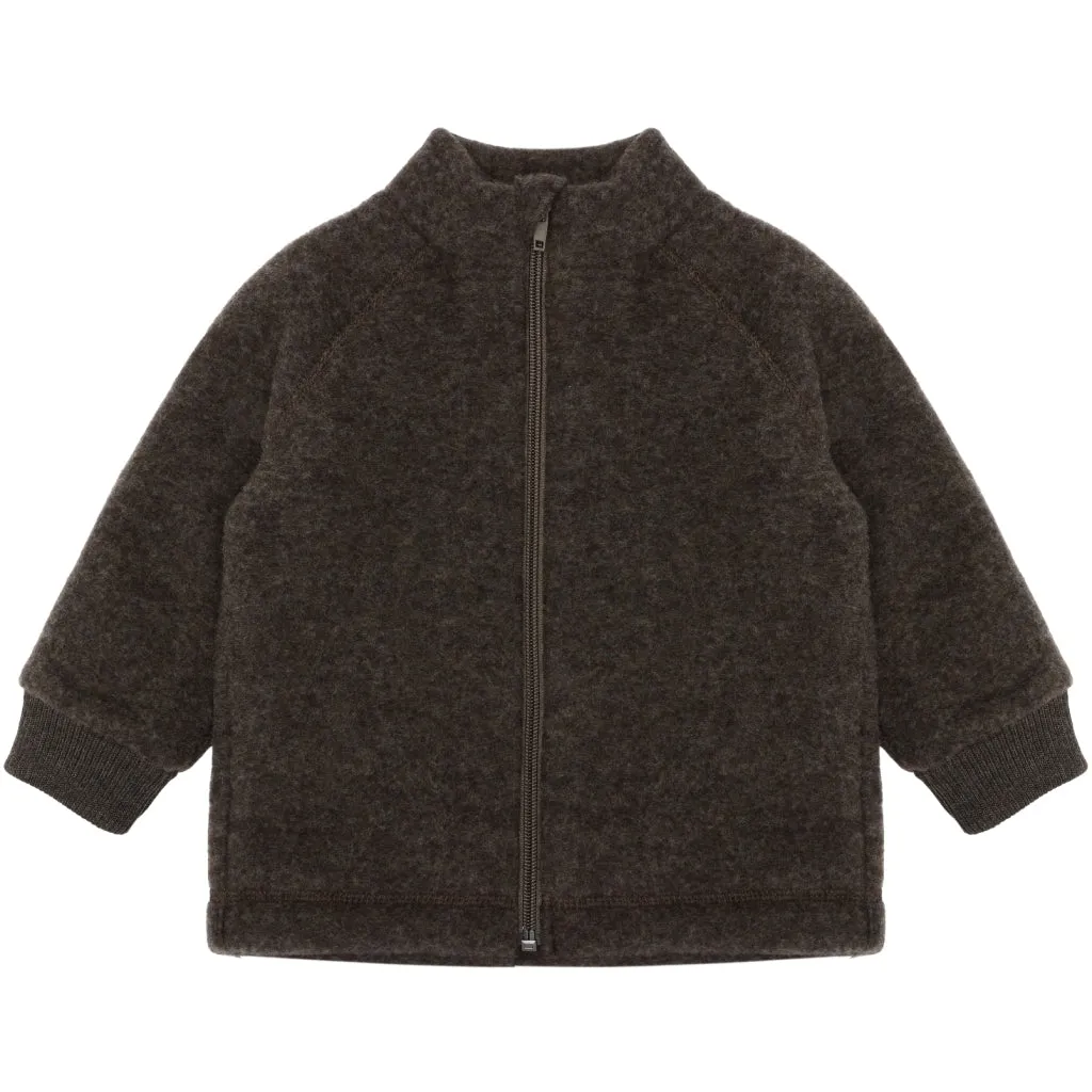 Toddler Wool Jacket - Dark Brown Melange