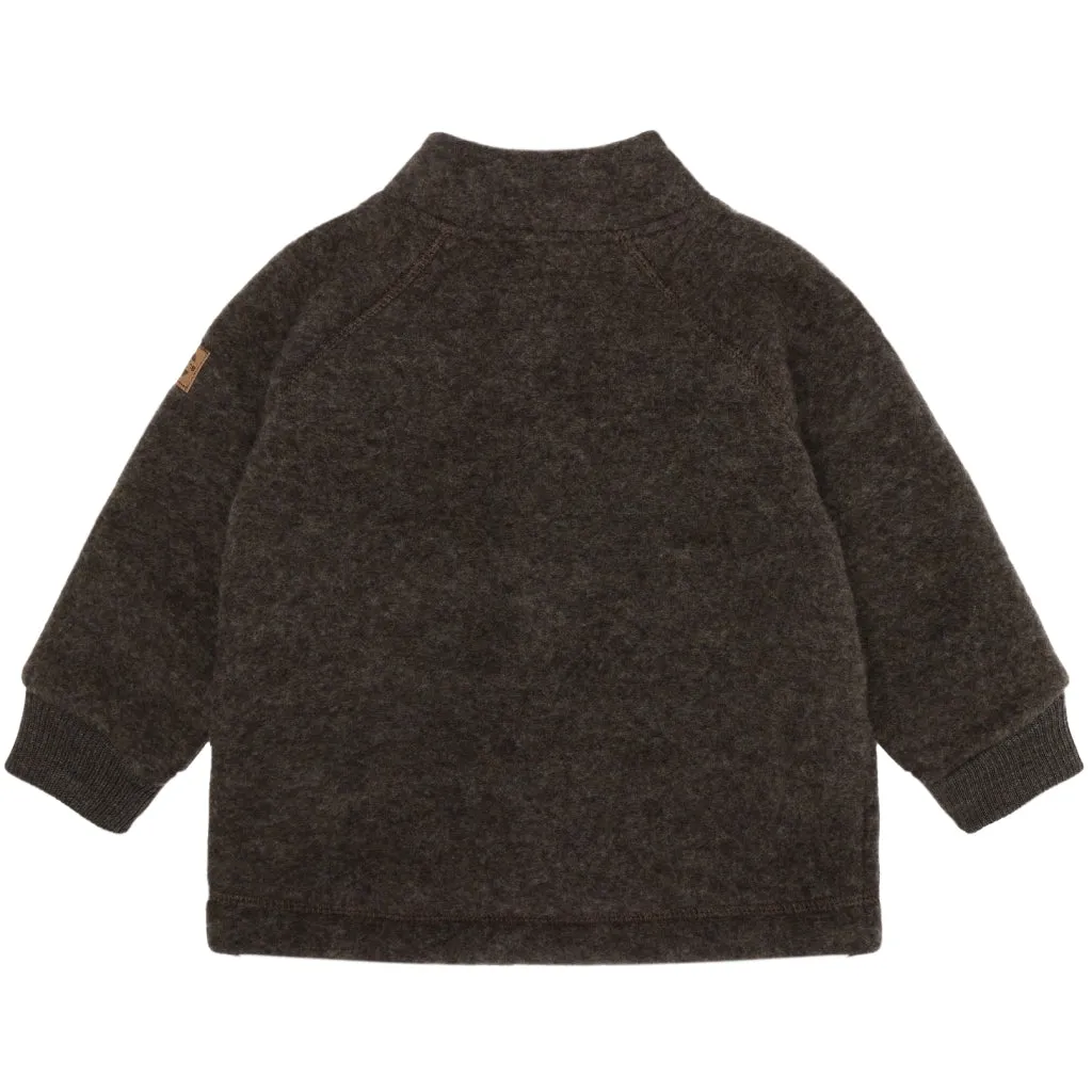 Toddler Wool Jacket - Dark Brown Melange