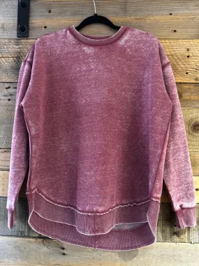 Vintage Poncho Fleece Sweatshirt in Crimson