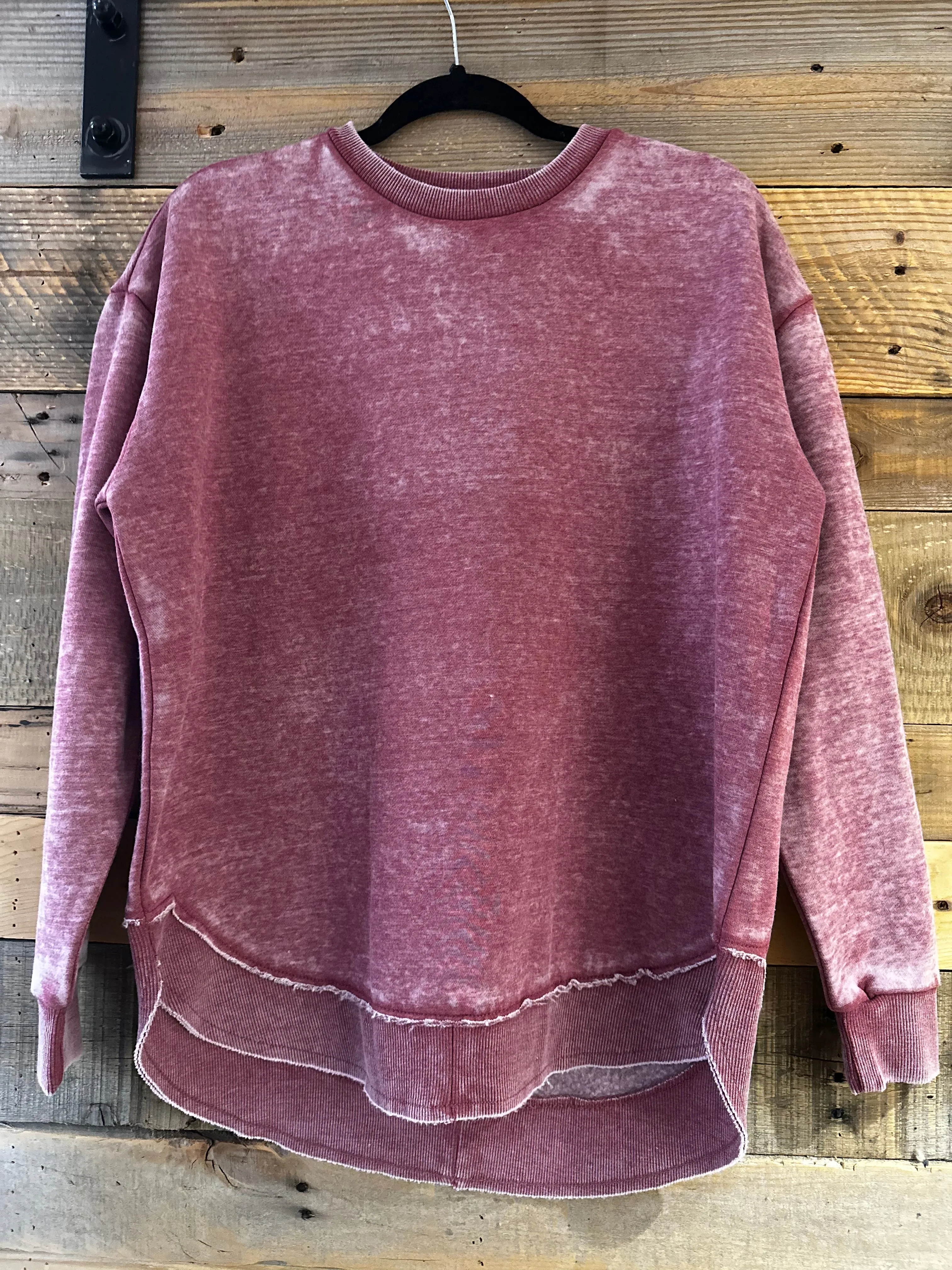 Vintage Poncho Fleece Sweatshirt in Crimson