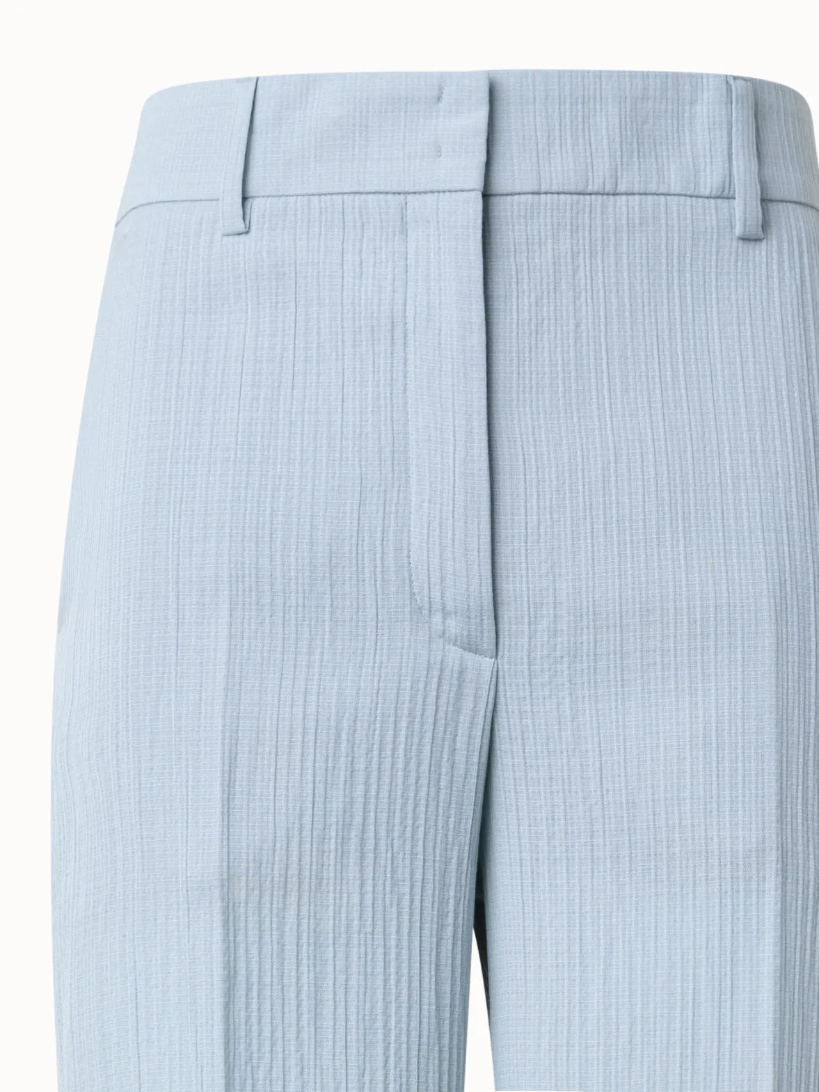 Wide Structured Cotton Silk Double-Face Pants