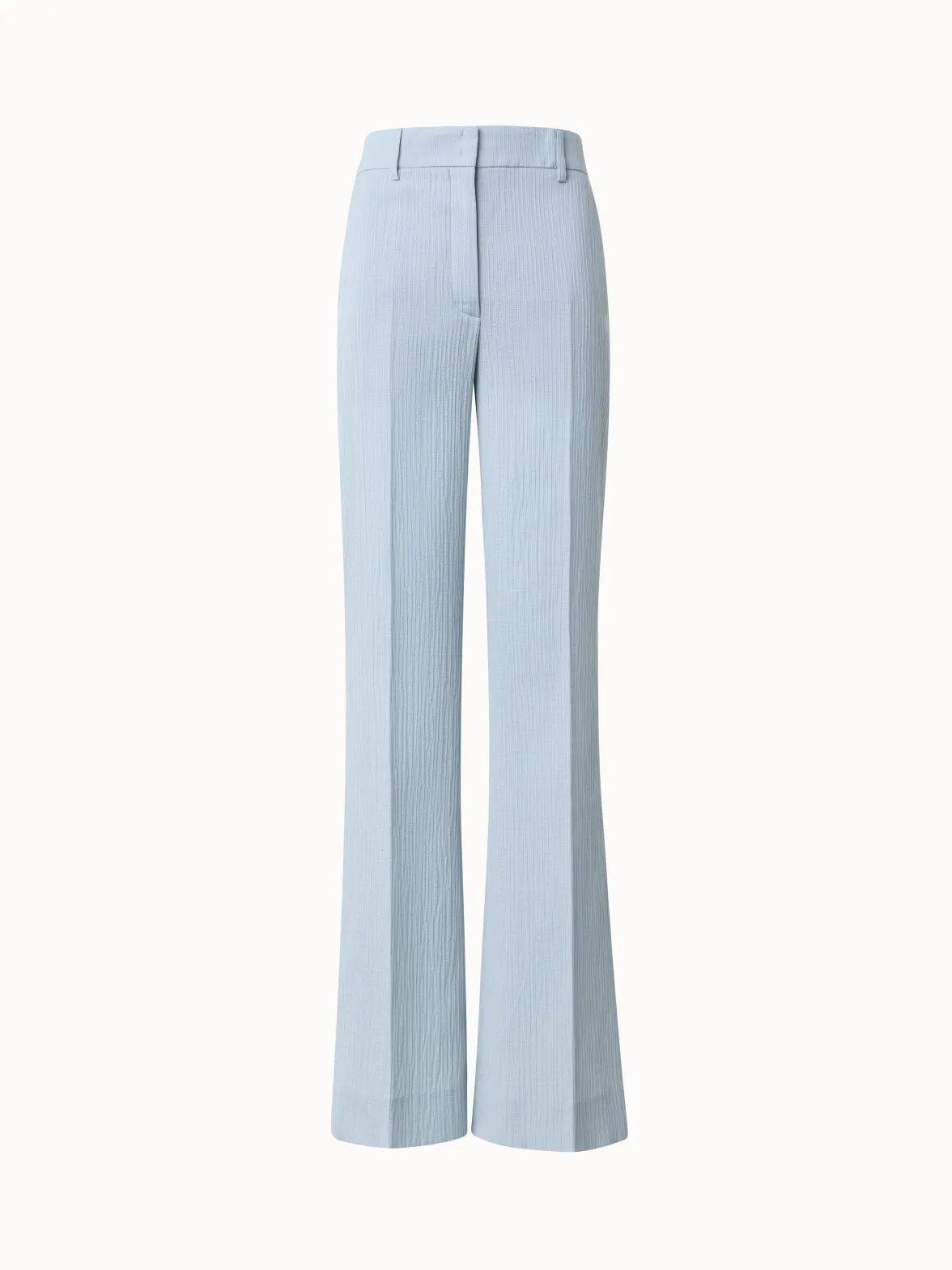 Wide Structured Cotton Silk Double-Face Pants