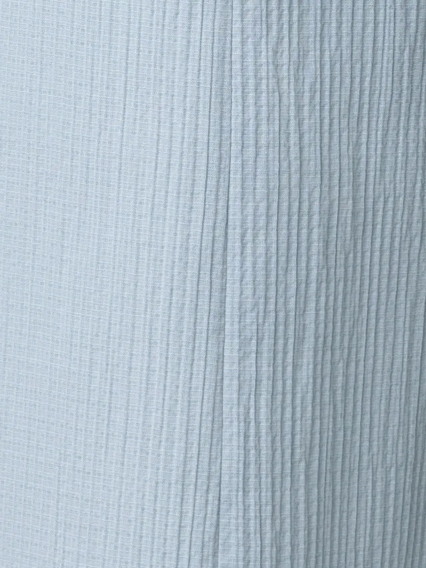 Wide Structured Cotton Silk Double-Face Pants