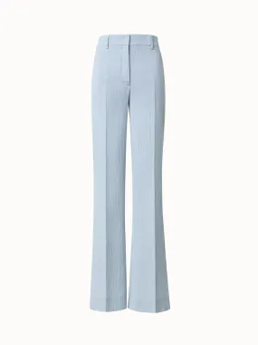 Wide Structured Cotton Silk Double-Face Pants