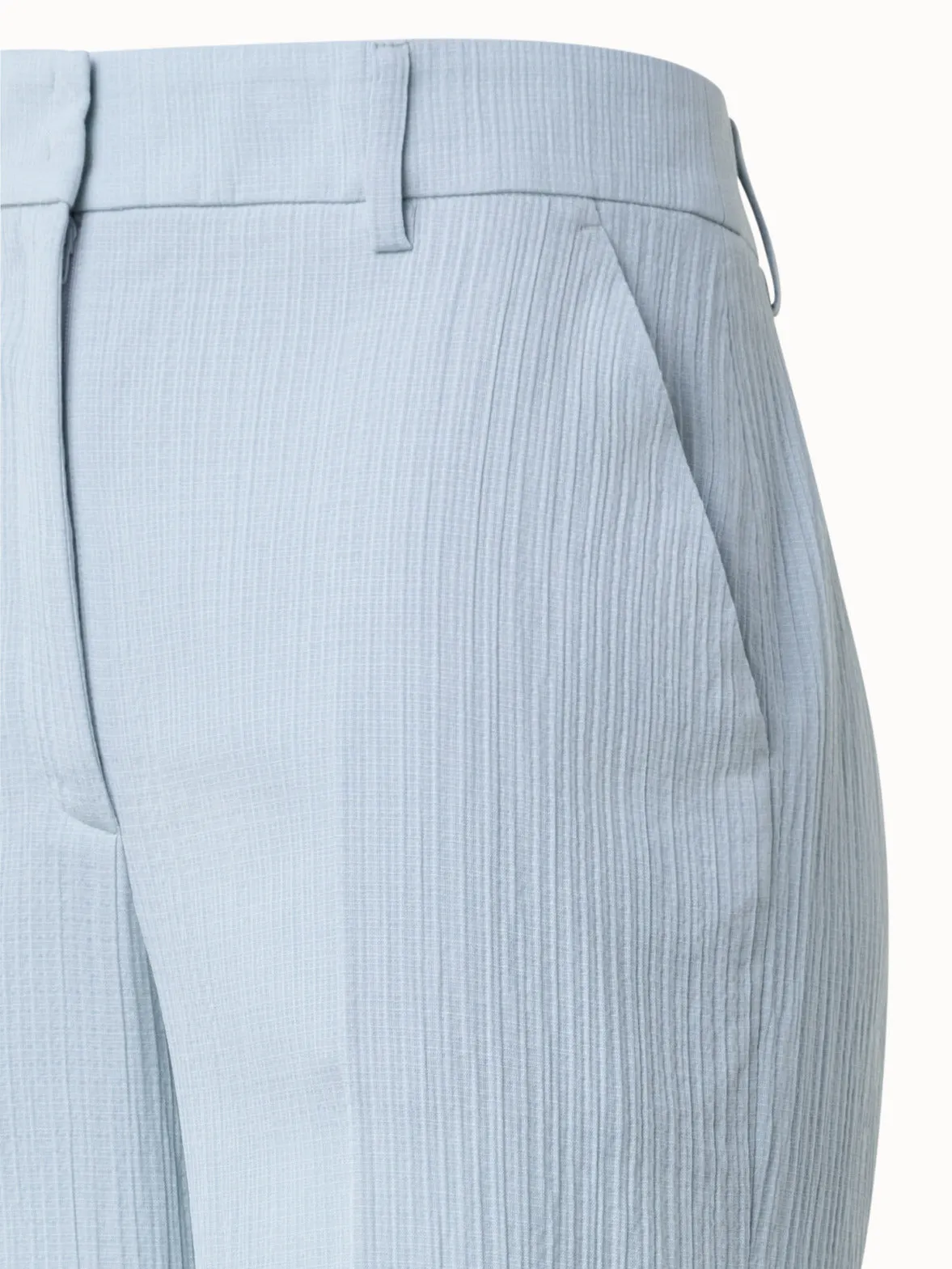 Wide Structured Cotton Silk Double-Face Pants